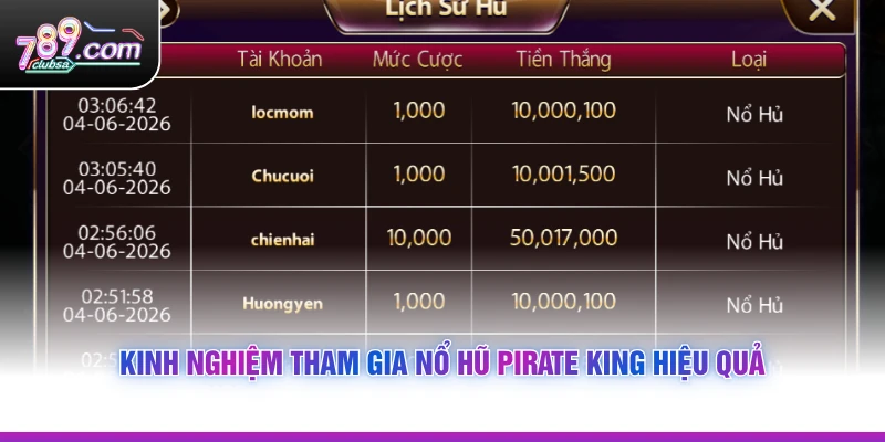 Kinh nghiệm tham gia Nổ Hũ Pirate King hiệu quả