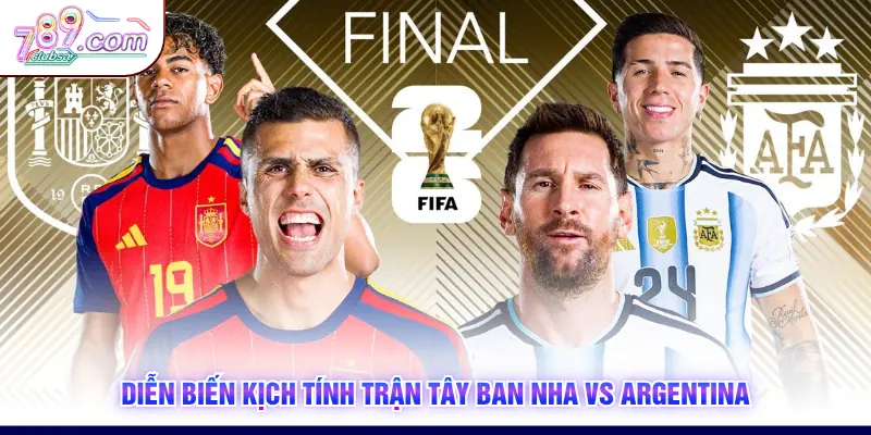 Diễn biến kịch tính trận Tây Ban Nha vs Argentina